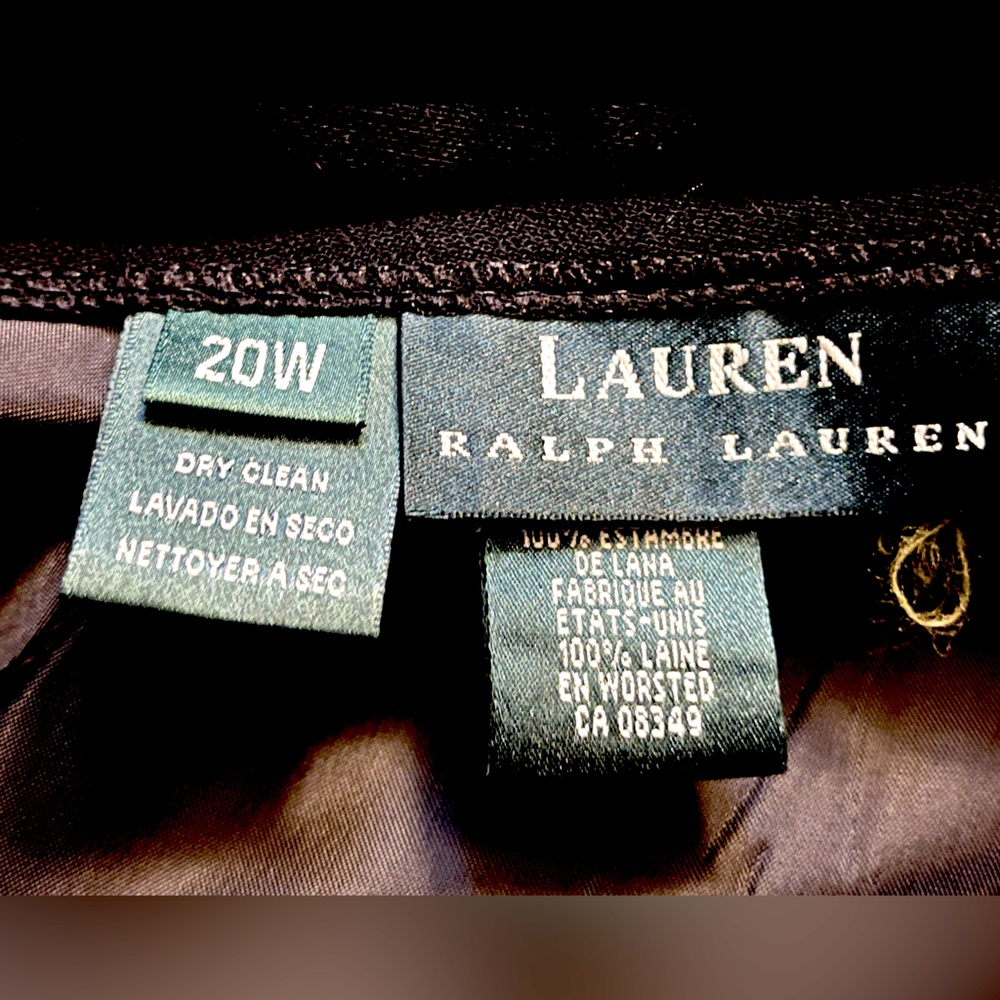 Vintage Wool RALPH LAUREN 20W Midi Skirt Plus Size 2X Designer Long Preppy Logo - Picture 8 of 9